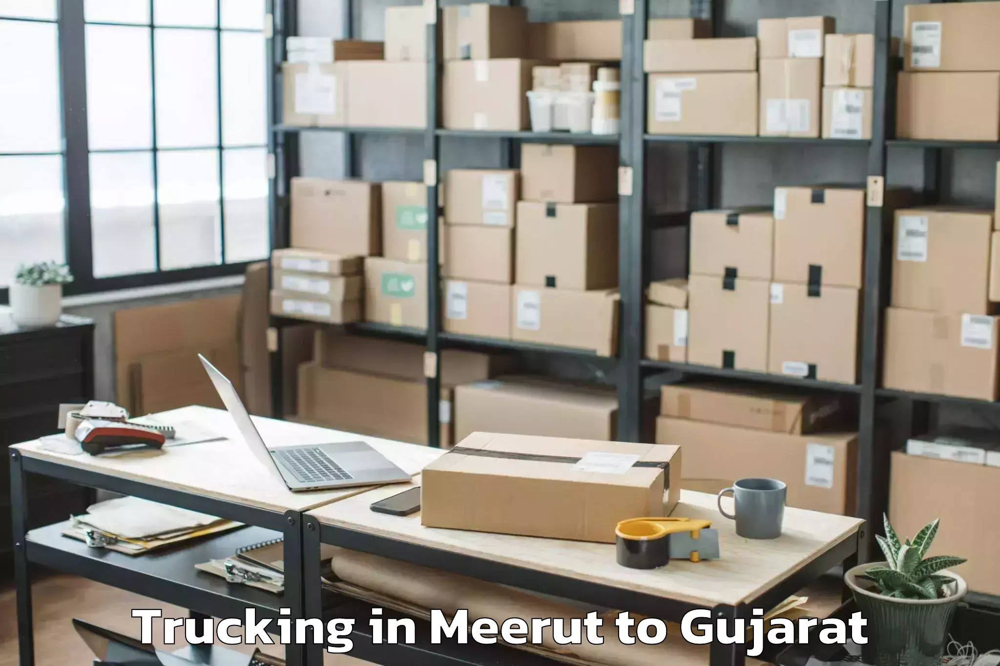 Easy Meerut to Himmatnagar Trucking Booking